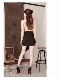 画像4: セットアップ キャバ ドレス セットアップ レース 韓国風 上品 ブラウジング Belsia(M/L/XL(2L))(ベージュ) (4)