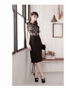 画像2: ※一部予約販売※キャバドレス ミニ 膝丈 レース フォーマル 結構式 パーティー Belsia(S/M/L/XL(2L))(ブラック(XL/9月中旬)) (2)