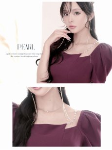 画像4: ※一部予約販売※ワンピース キャバドレス 半袖 袖付き パフ袖 膝丈 ミディ丈 DaysPiece(S/M/L/XL(2L))(ブラック/パープル) (4)