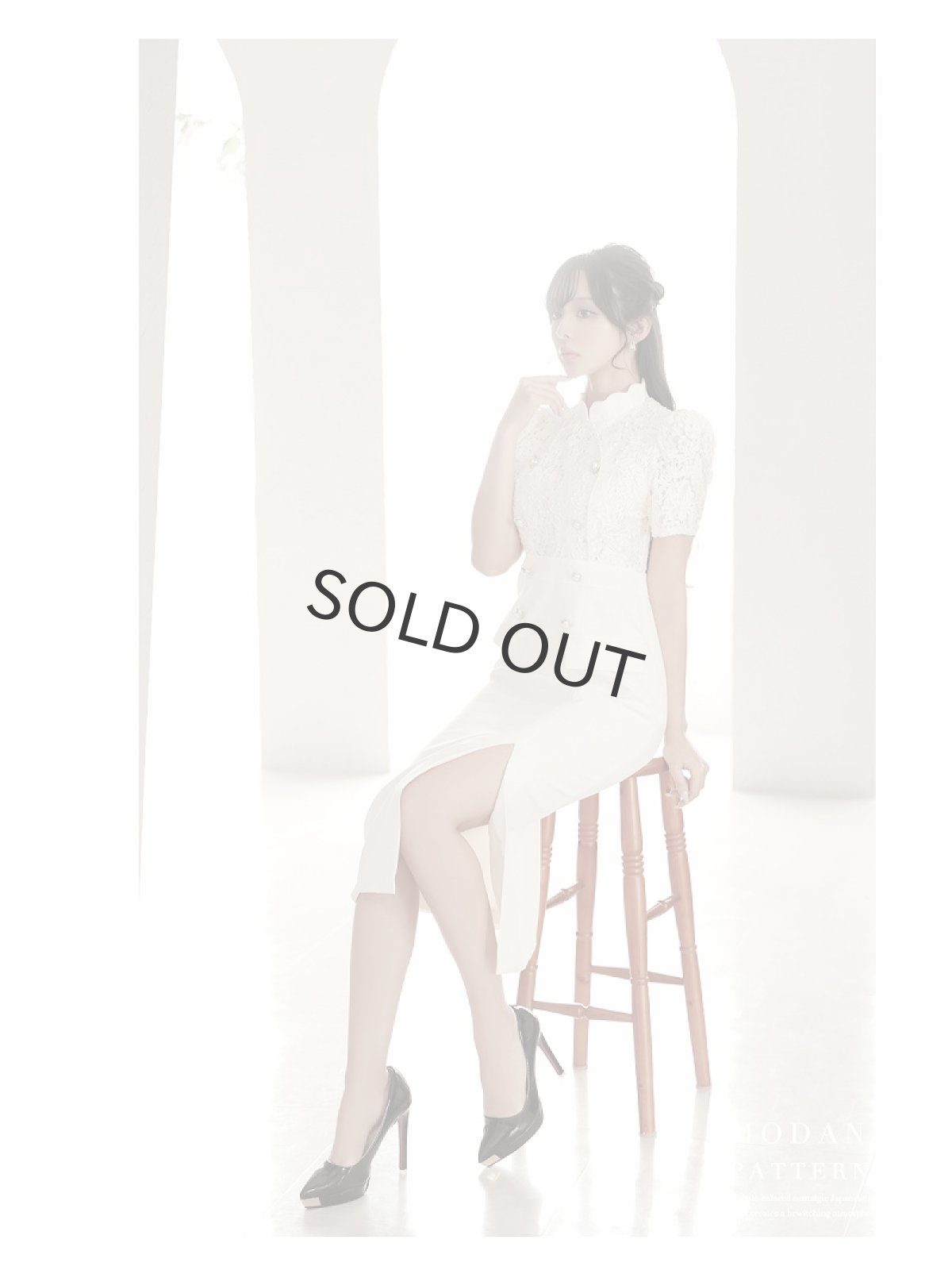画像2: ワンピース キャバドレス レース インポート 上品 韓国ワンピース 膝丈 DaysPiece(S/M/L)(アイボリー) (2)