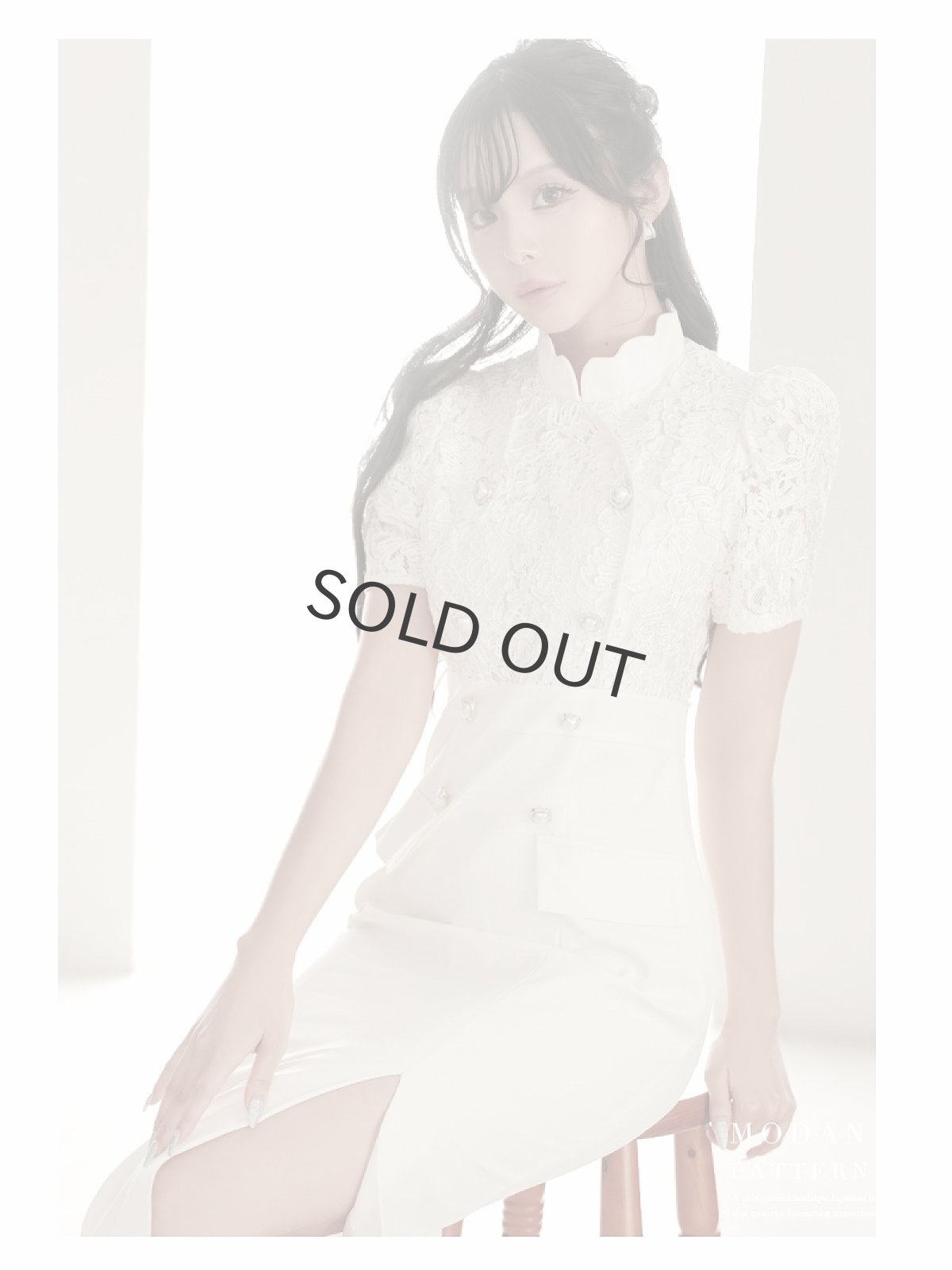 画像3: ワンピース キャバドレス レース インポート 上品 韓国ワンピース 膝丈 DaysPiece(S/M/L)(アイボリー) (3)