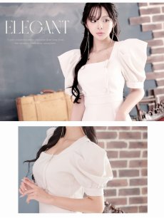 画像3: ワンピース キャバドレス 膝丈 半袖 袖あり ミディ丈 XLサイズ DaysPiece(S/M/L/XL(2L))(ベージュ/ブラック) (3)