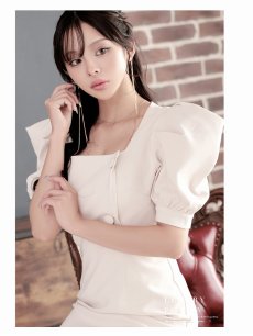 画像5: ワンピース キャバドレス 膝丈 半袖 袖あり ミディ丈 XLサイズ DaysPiece(S/M/L/XL(2L))(ベージュ/ブラック) (5)