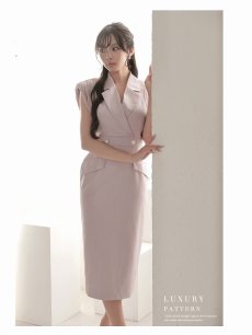 画像3: ワンピース キャバドレス パープル 襟付き 膝丈 ミディ丈 上品 DaysPiece(S/M/L/XL(2L))(パープル) (3)