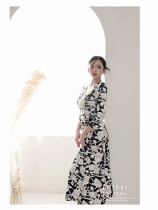 画像4: ワンピース キャバドレス 花柄 総柄 お出かけ ラップワンピース 上品 DaysPiece(S〜M/L〜XL)(ブラック/ネイビー) (4)