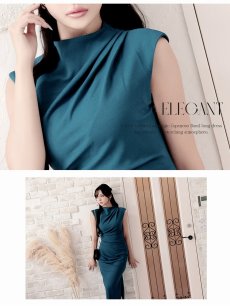 画像3: ワンピース キャバドレス スリット 韓国 細見せ 上品 上質 DaysPiece(S/M/L/XL(2L))(ブラック/ターコイズ/ワイン) (3)