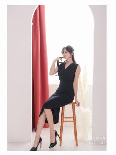 画像2: ワンピース キャバドレス ラメ 上品 ノースリーブ ドレッシー パーティードレス DaysPiece(S/M/L)(ネイビー) (2)