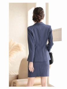 画像2: キャバスーツ ビジネススーツ 上質 フォーマル 膝丈 ストライプ Belsia.LUX(S/M/L/XL(2L))(ホワイト/ブラック/ネイビー) (2)