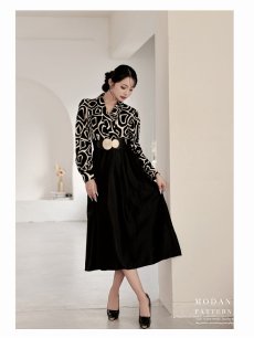 画像5: ワンピース キャバドレス フレアワンピース ラメ加工 モノトーン 長袖 ブラウジング DaysPiece(S/M/L/XL(2L)/XXL(3L))(ブラック) (5)