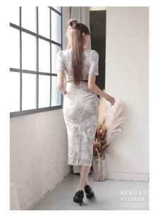 画像4: ワンピース キャバドレス 韓国風 韓国style カシュクール ベージュ 体系カバー DaysPiece(S/M/L/XL(2L)/XXL(3L))(ベージュ) (4)