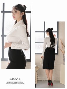 画像5: ワンピース キャバドレス ブラウジングワンピース バイカラー ドッキング ショールカラー カシュクール DaysPiece(S/M/L/XL(2L)/XXL(3L))(ブラック) (5)