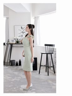 画像4: ワンピース キャバドレス キャミワンピ 韓国風 膝丈 タイト ストレッチ DaysPiece(S/M/L/XL(2L))(グリーン) (4)
