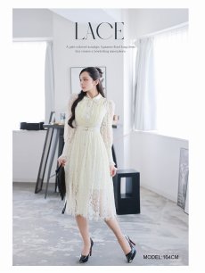 画像4: ワンピース キャバドレス 韓国ワンピース レース シャツワンピース セレブワンピース 高級レース DaysPiece(S/M/L/XL(2L)/XXL(3L))(アイボリー) (4)