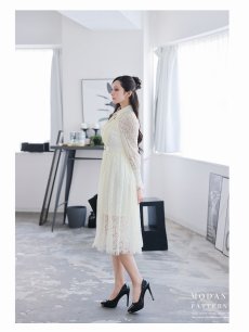 画像5: ワンピース キャバドレス 韓国ワンピース レース シャツワンピース セレブワンピース 高級レース DaysPiece(S/M/L/XL(2L)/XXL(3L))(アイボリー) (5)