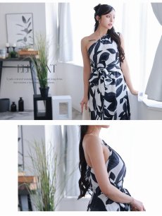 画像3: ワンピース キャバドレス ワンショル リゾート リボン付き 韓国ワンピース セレブワンピース DaysPiece(S/M/L/XL(2L))(ブラック/ブルー) (3)