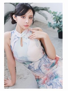 画像3: ワンピース キャバドレス チャイナドレス キャバ 韓国風 ロングドレス 水墨画風 DaysPiece(S/M/L)(ベージュ) (3)