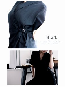 画像4: パンツセットアップ ワイドパンツ カシュクールジャケット 体型カバー ブラOK 袖付き DaysPiece(M/L)(ブラック/ベージュ/グレー) (4)