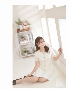 画像2: キャバドレス ミニ ミニワンピース ツイードパイピング フレア 袖付き 韓国風 Belsia(S/M/L/XL(2L)/XXL(3L))(ホワイト/ブラック) (2)